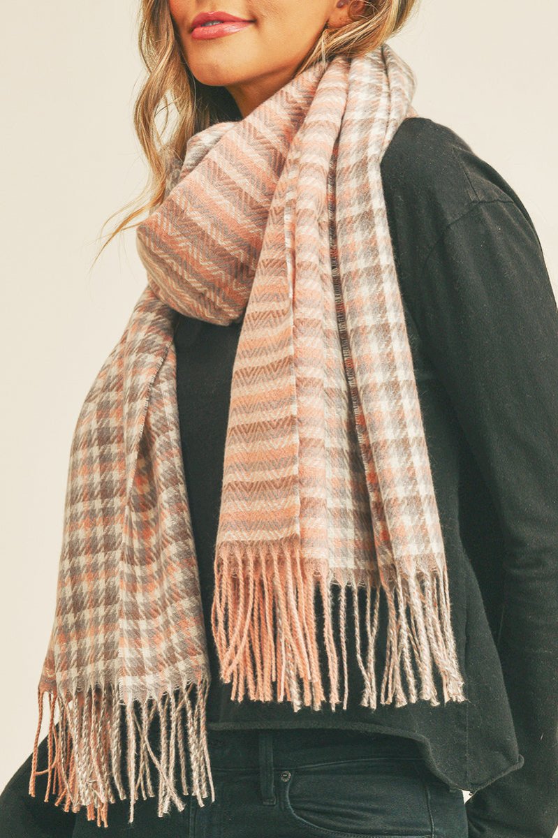 On The Double Scarf, Peach - Wholesale Accessory Market