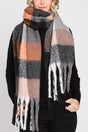 Coldwater Check Scarf, Black/Taupe - Wholesale Accessory Market