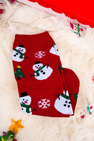 Snow Much Fun Red Socks - Wholesale Accessory Market