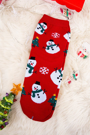 Snow Much Fun Red Socks - Wholesale Accessory Market