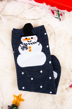 Frosty Night Snowman Socks - Wholesale Accessory Market