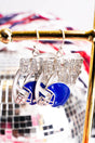 Gameday Blue and White Crystal Earrings - Wholesale Accessory Market