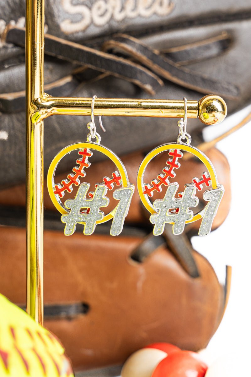 Softball #1 Earrings - Wholesale Accessory Market