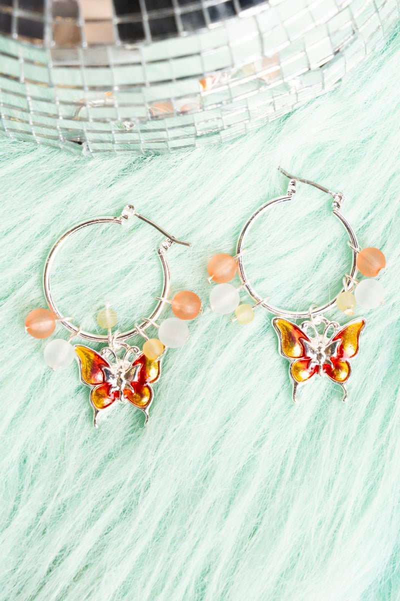 Belen Butterfly Silvertone Earrings - Wholesale Accessory Market