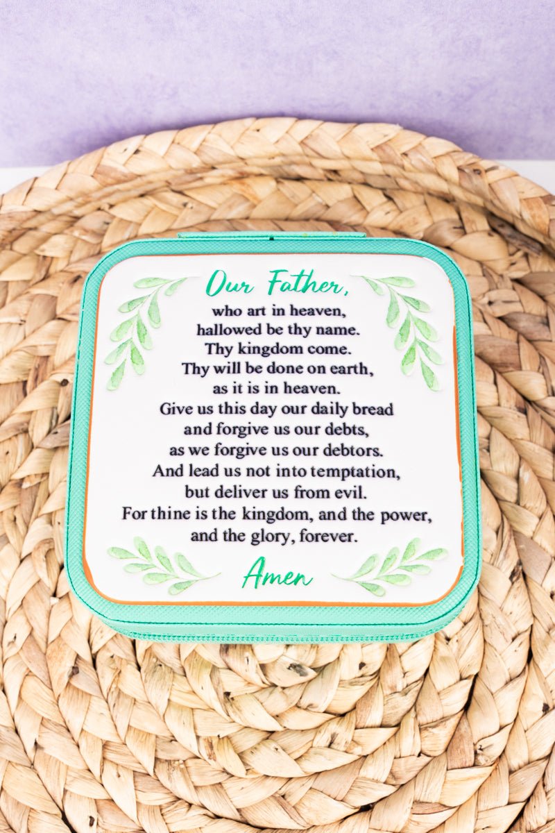 Mint Lord's Prayer Small Travel Jewelry Box - Wholesale Accessory Market