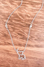 Pave Elephant Silvertone Necklace - Wholesale Accessory Market