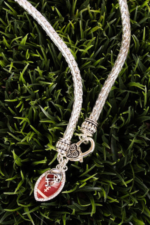 Fall Means Football Silvertone Charm Necklace - Wholesale Accessory Market