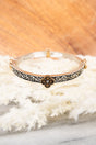 Two - Tone Crystal Quatrefoil Textured Bracelet - Wholesale Accessory Market