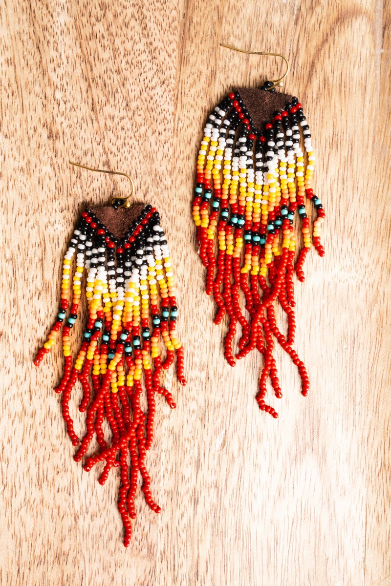 SALE! Jamaica Beach White Seed Bead Fringe Earrings - Wholesale Accessory Market