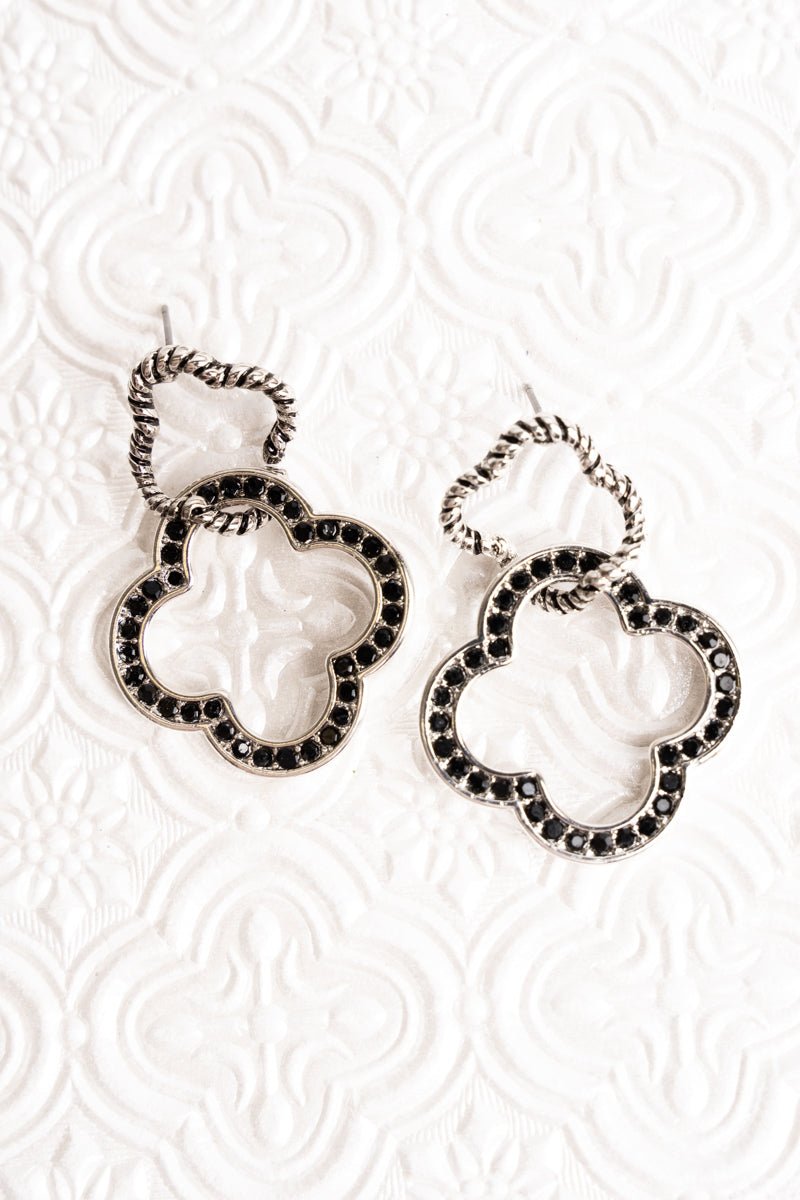 SALE! Black Crystal Verona Earrings - Wholesale Accessory Market