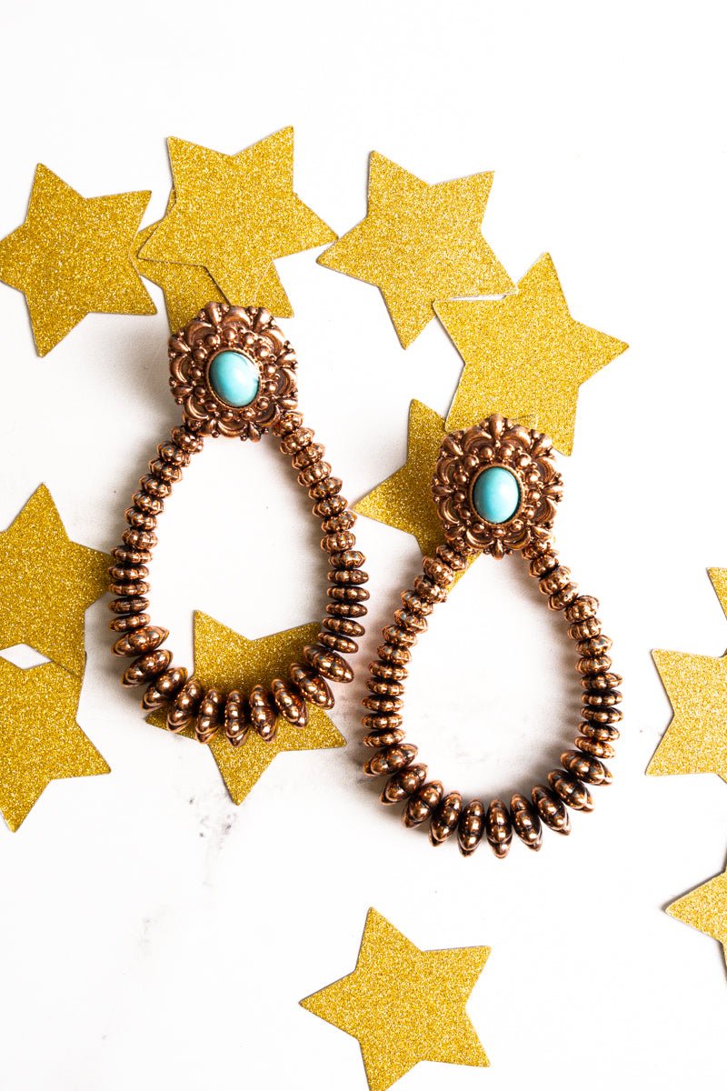 SALE! Mountain Lane Multi and Coppertone Teardrop Earrings - Wholesale Accessory Market