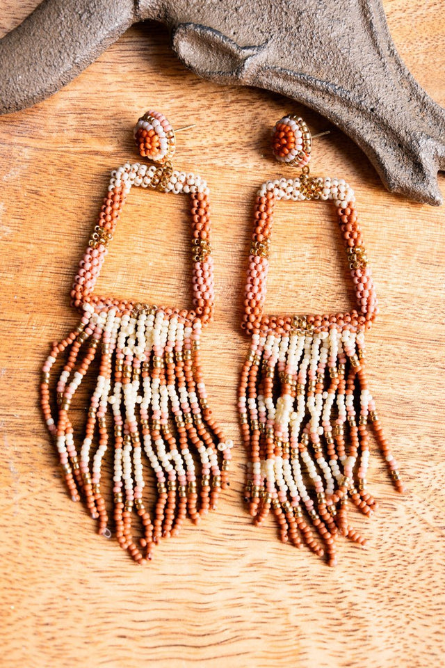 SALE! Coral Malia Seed Bead Earrings - Wholesale Accessory Market