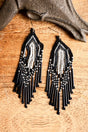 SALE! Fall River Black Multi Seed Bead Fringe Earrings - Wholesale Accessory Market