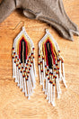 SALE! Fall River White Multi Seed Bead Fringe Earrings - Wholesale Accessory Market