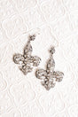 SALE! Silvertone Scroll Oldfort Fleur de Lis Earrings - Wholesale Accessory Market