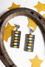 SALE! Green and Yellow Lone Springs Silvertone Bar Earrings - Wholesale Accessory Market