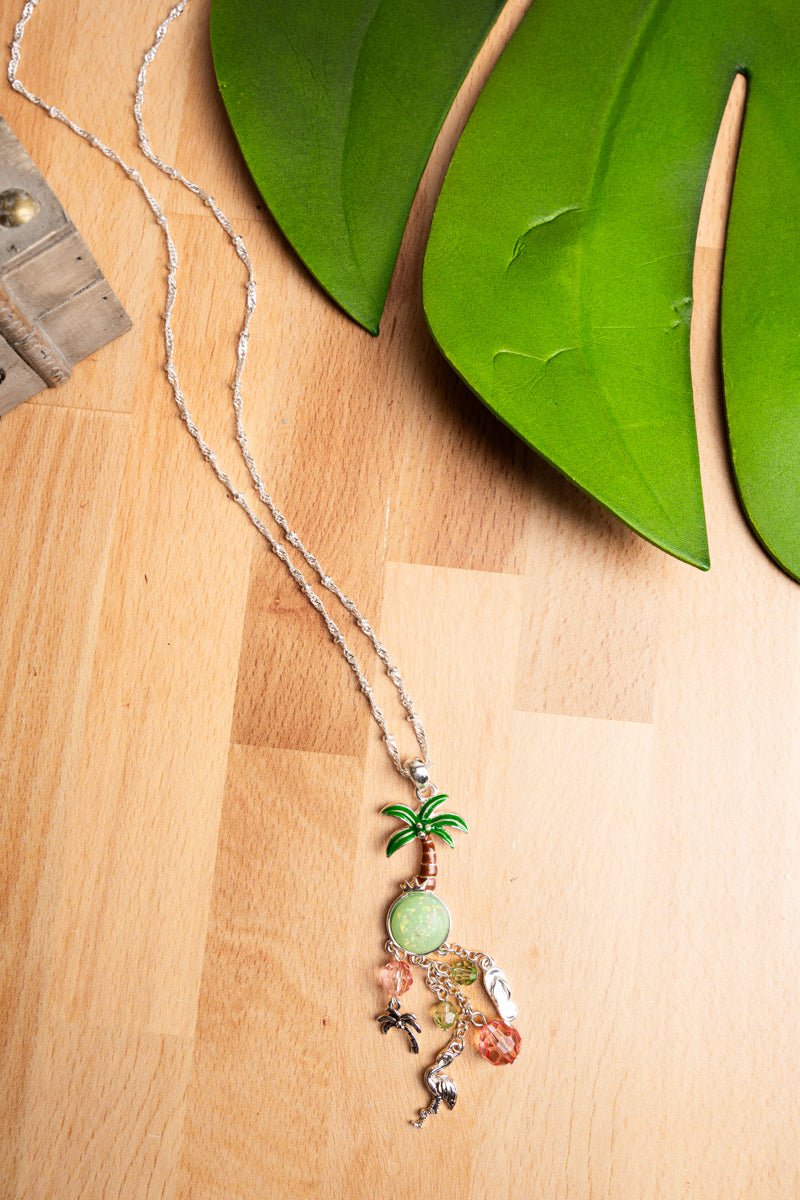 SALE! Ocean Falls Green Palm Tree Necklace - Wholesale Accessory Market