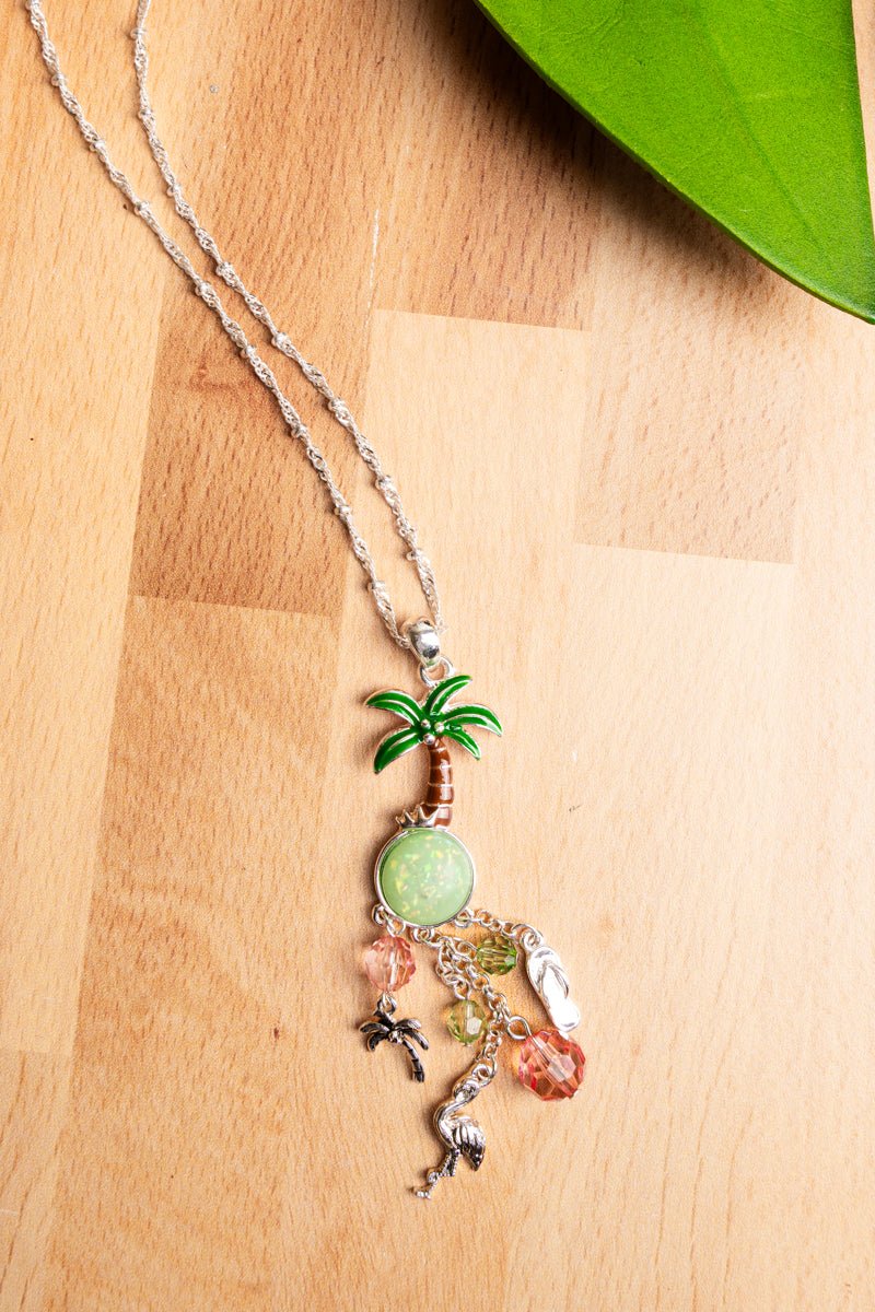 SALE! Ocean Falls Green Palm Tree Necklace - Wholesale Accessory Market