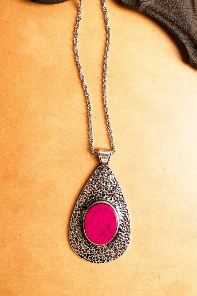 SALE! Pink Katie Lane Silvertone Necklace - Wholesale Accessory Market