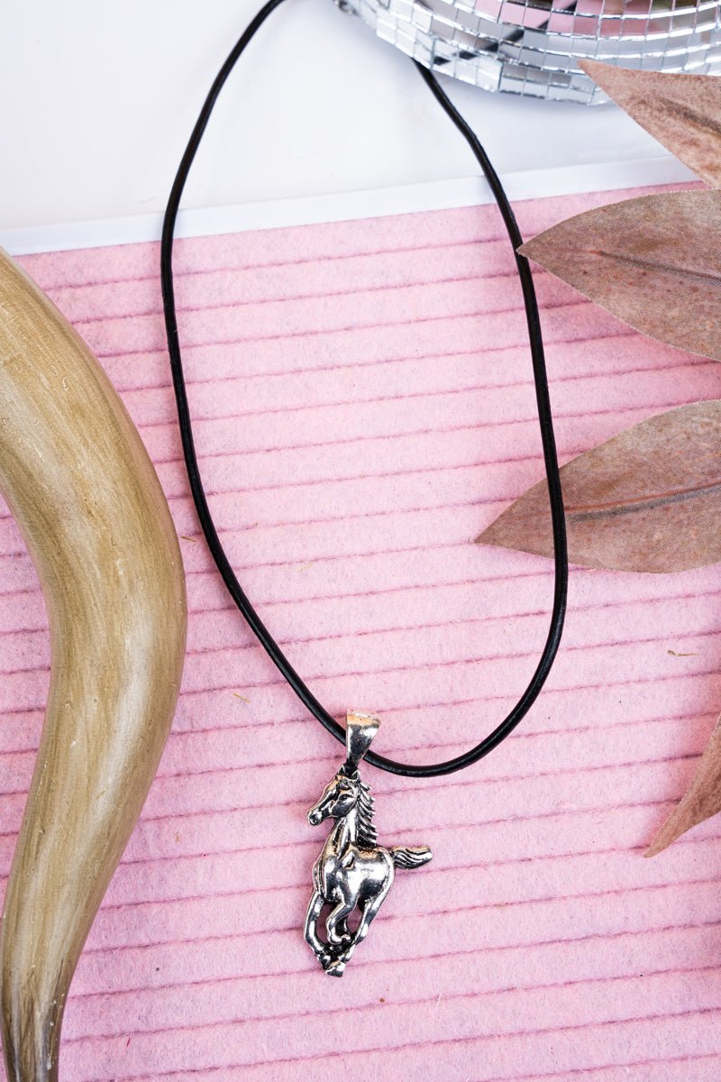 SALE! Silvertone Running Horse Necklace - Wholesale Accessory Market