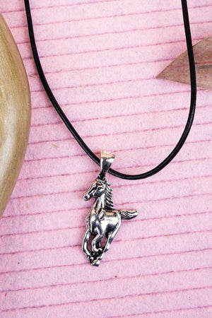 SALE! Silvertone Running Horse Necklace - Wholesale Accessory Market