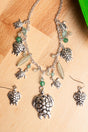 SALE! Mint Sea Glass Turtle Charm Necklace and Earring Set - Wholesale Accessory Market