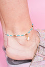 SALE! Turquoise Multi Sandy Point Cowrie Shell Anklet - Wholesale Accessory Market