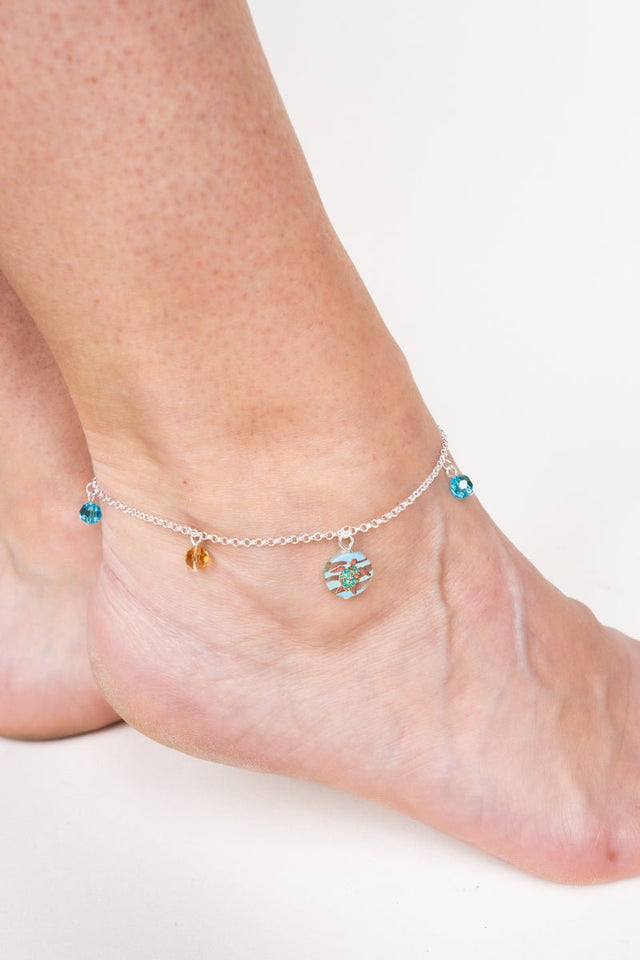 SALE! Turtle Disk Silvertone Anklet - Wholesale Accessory Market