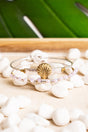 SALE! Silvertone with Goldtone Sea Shell and Pink Bead Bangle Set - Wholesale Accessory Market