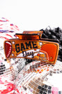 Orange and White Football Gameday Embossed Hair Claw - Wholesale Accessory Market