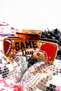 White and Red Football Gameday Embossed Hair Claw - Wholesale Accessory Market