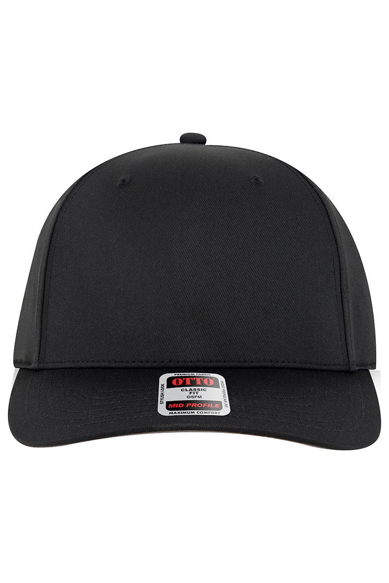 OTTO Black Seamless 6 Panel Mid Profile Baseball Cap - Wholesale Accessory Market