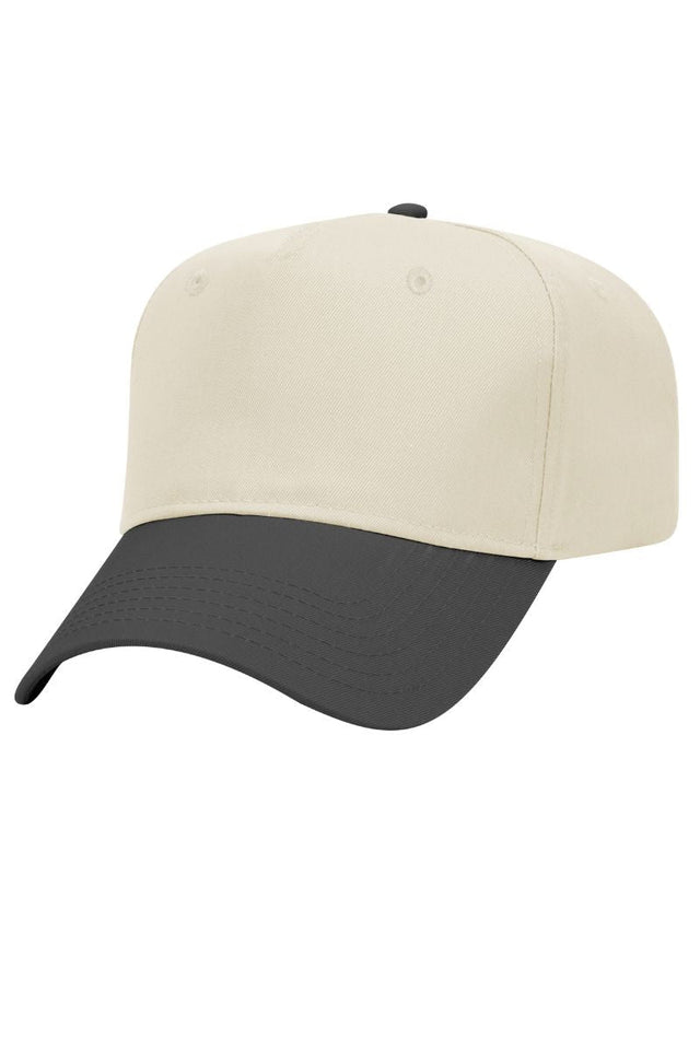 OTTO Black and Natural Crown Split Mid Profile Baseball Cap - Wholesale Accessory Market