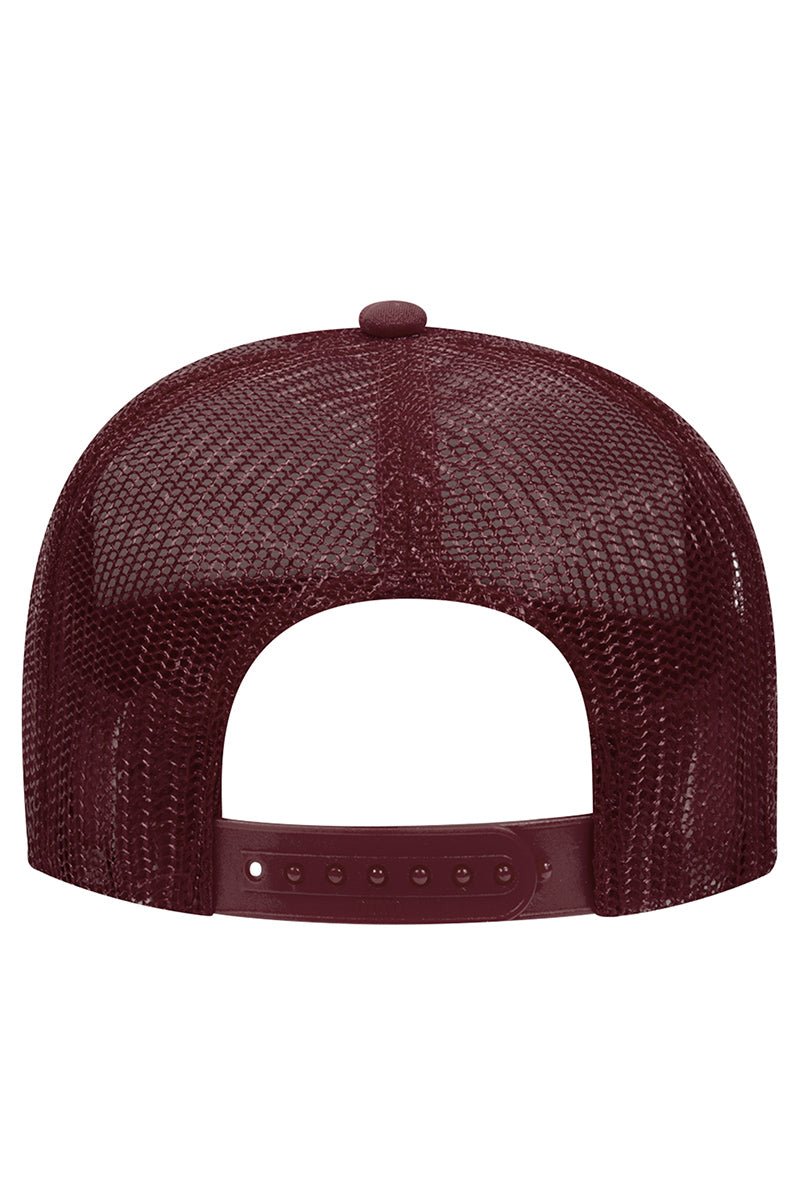 OTTO Maroon with White Foam Front Mid Profile Trucker Hat - Wholesale Accessory Market