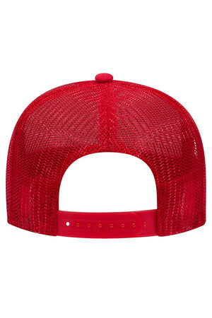 OTTO Red with White Foam Front Mid Profile Trucker Hat - Wholesale Accessory Market