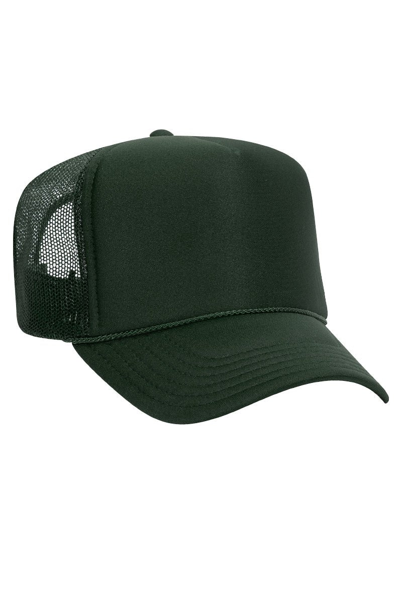 OTTO Dark Green Foam Front High Crown Trucker Hat - Wholesale Accessory Market