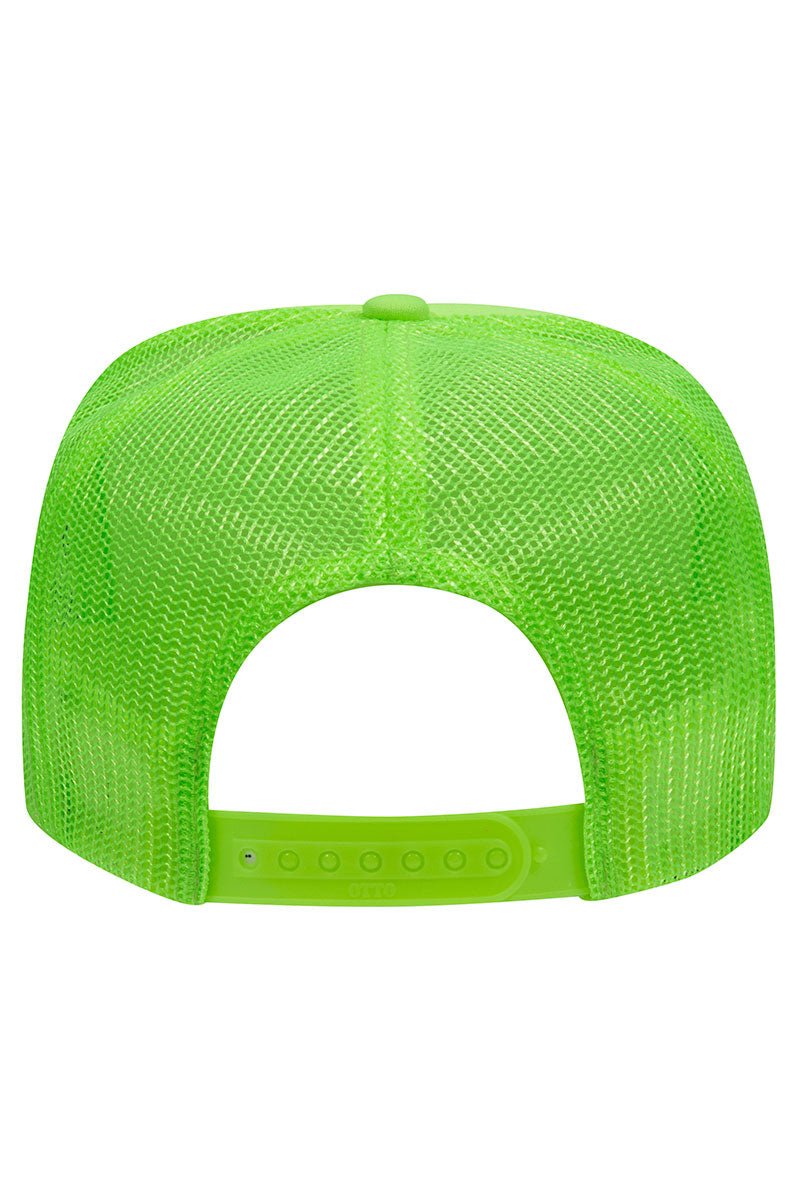 Neon Green and White Foam Front High Crown Trucker Hat | Wholesale Accessory Market