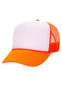 OTTO Neon Orange with White Foam Front High Crown Trucker Hat - Wholesale Accessory Market