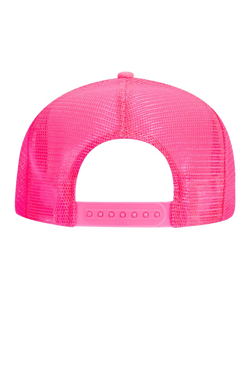 OTTO Neon Pink Foam Front High Crown Trucker Hat - Wholesale Accessory Market