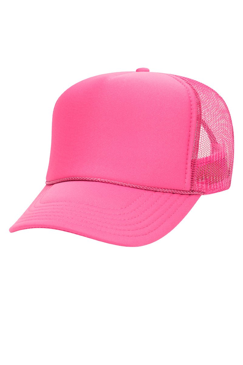 OTTO Neon Pink Foam Front High Crown Trucker Hat - Wholesale Accessory Market