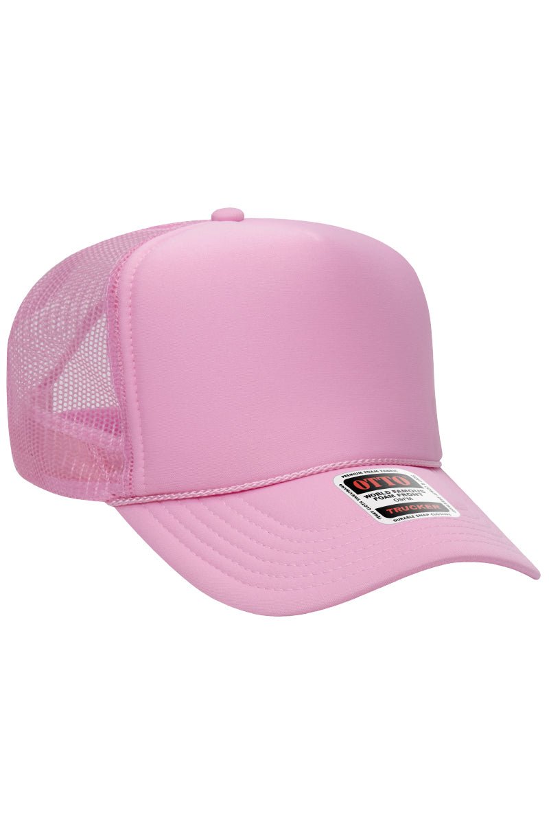 OTTO Pink Foam Front High Crown Trucker Hat - Wholesale Accessory Market