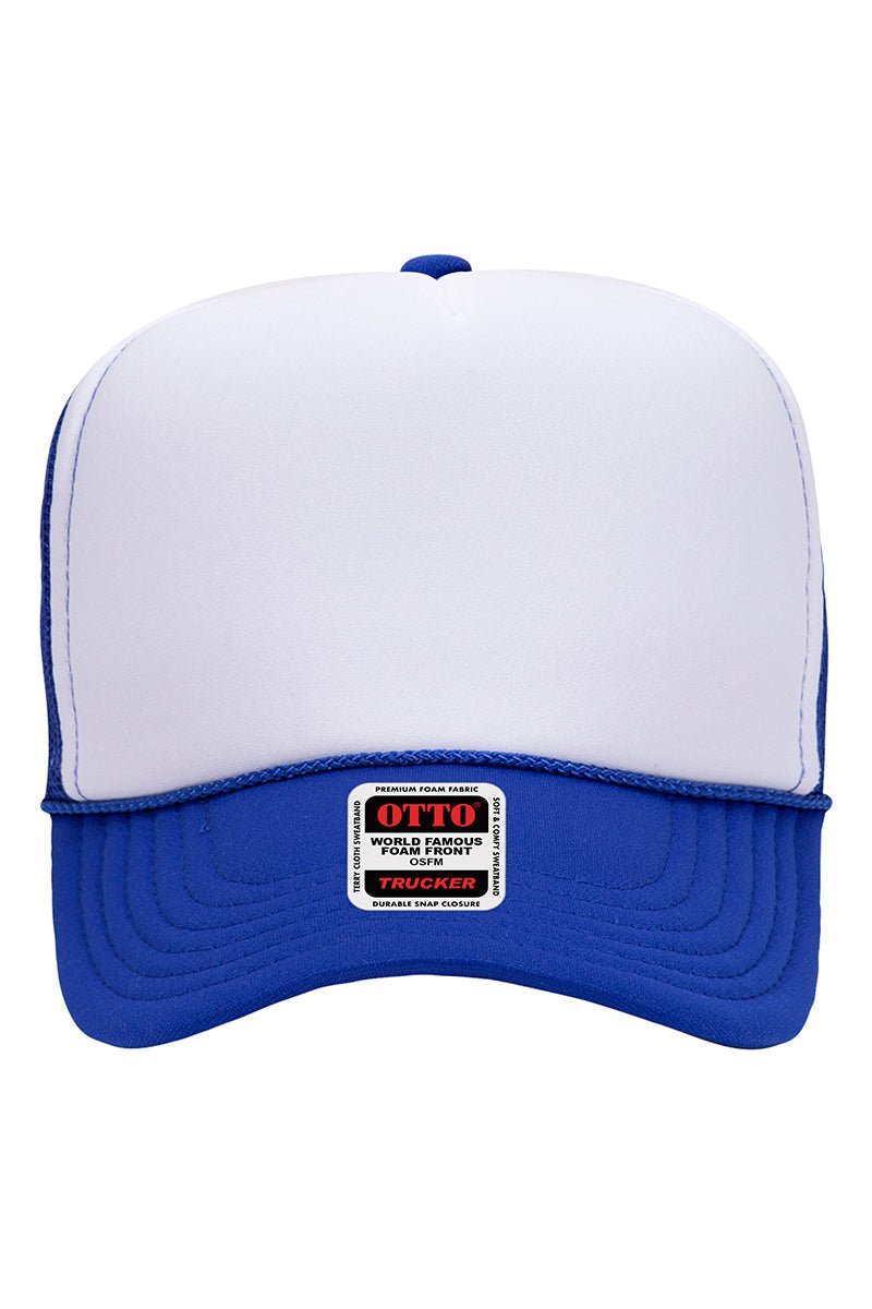 OTTO Royal with White Foam Front High Crown Trucker Hat - Wholesale Accessory Market