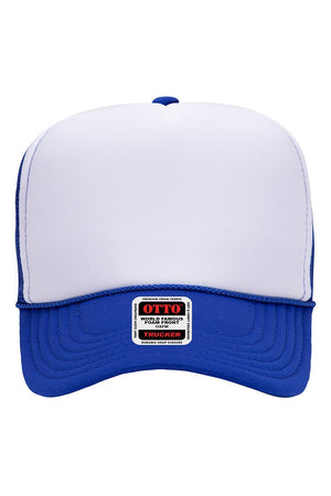 OTTO Royal with White Foam Front High Crown Trucker Hat - Wholesale Accessory Market