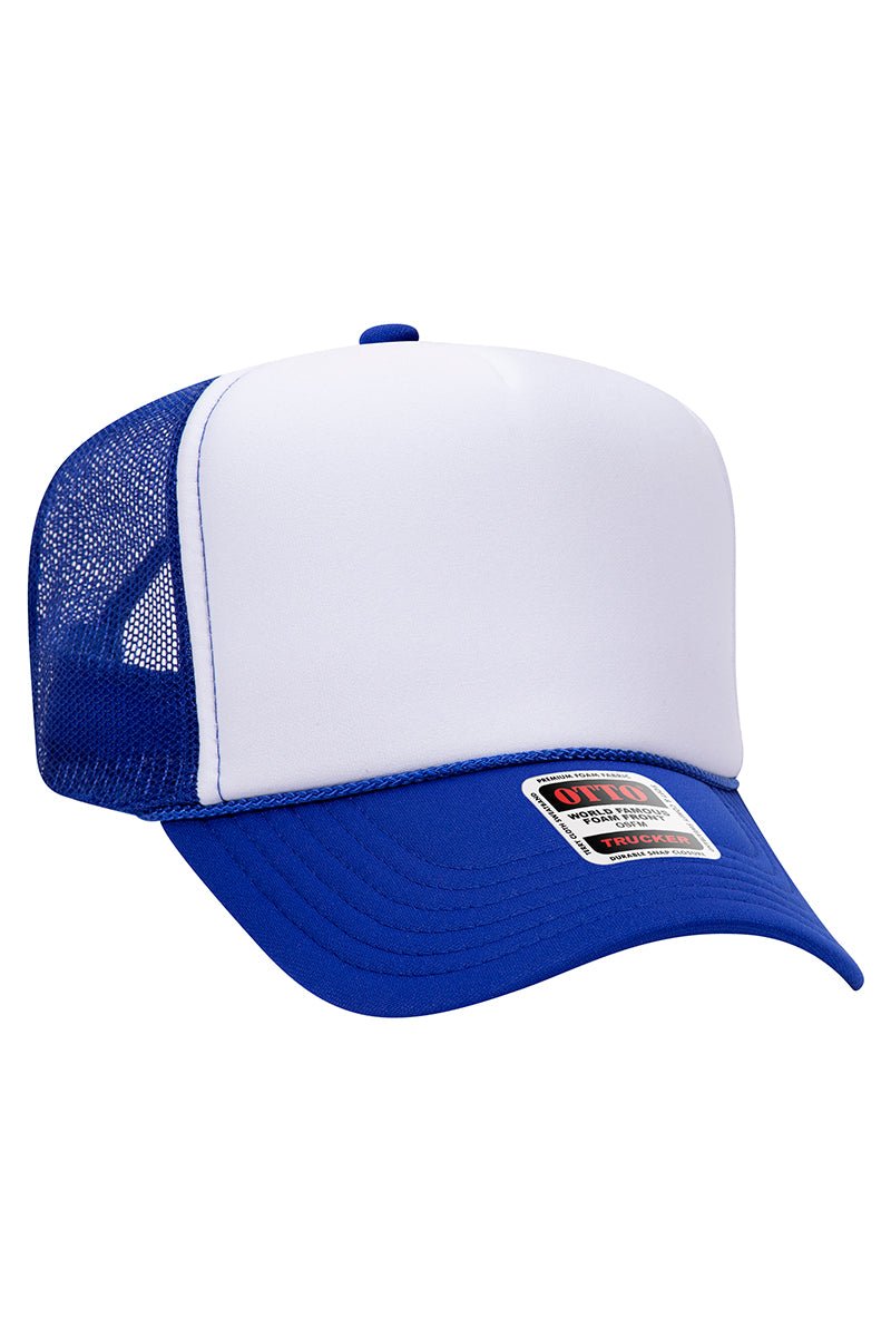 OTTO Royal with White Foam Front High Crown Trucker Hat - Wholesale Accessory Market