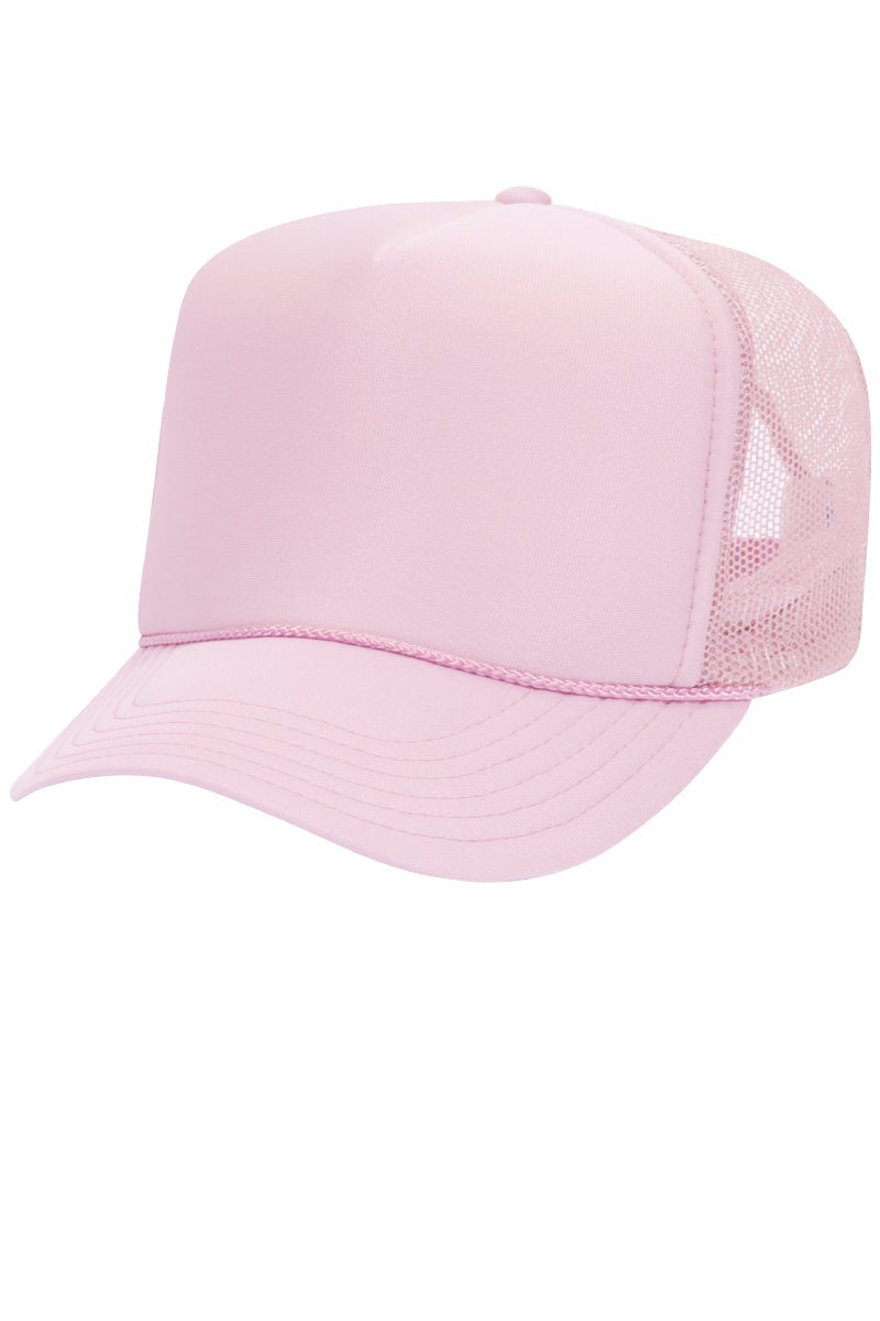 Soft Pink Foam Front High Crown Trucker Hat Wholesale Accessory Market