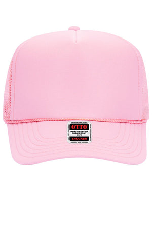 OTTO Soft Pink Foam Front High Crown Trucker Hat - Wholesale Accessory Market