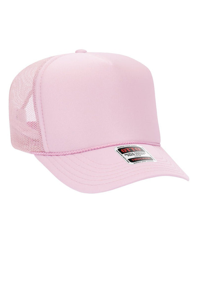 OTTO Soft Pink Foam Front High Crown Trucker Hat - Wholesale Accessory Market