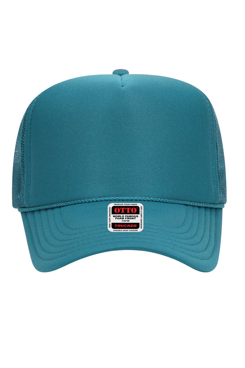 OTTO Turquoise Foam Front High Crown Trucker Hat - Wholesale Accessory Market