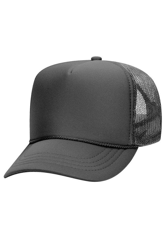 OTTO Youth Charcoal Gray Foam Front High Crown Trucker Hat - Wholesale Accessory Market