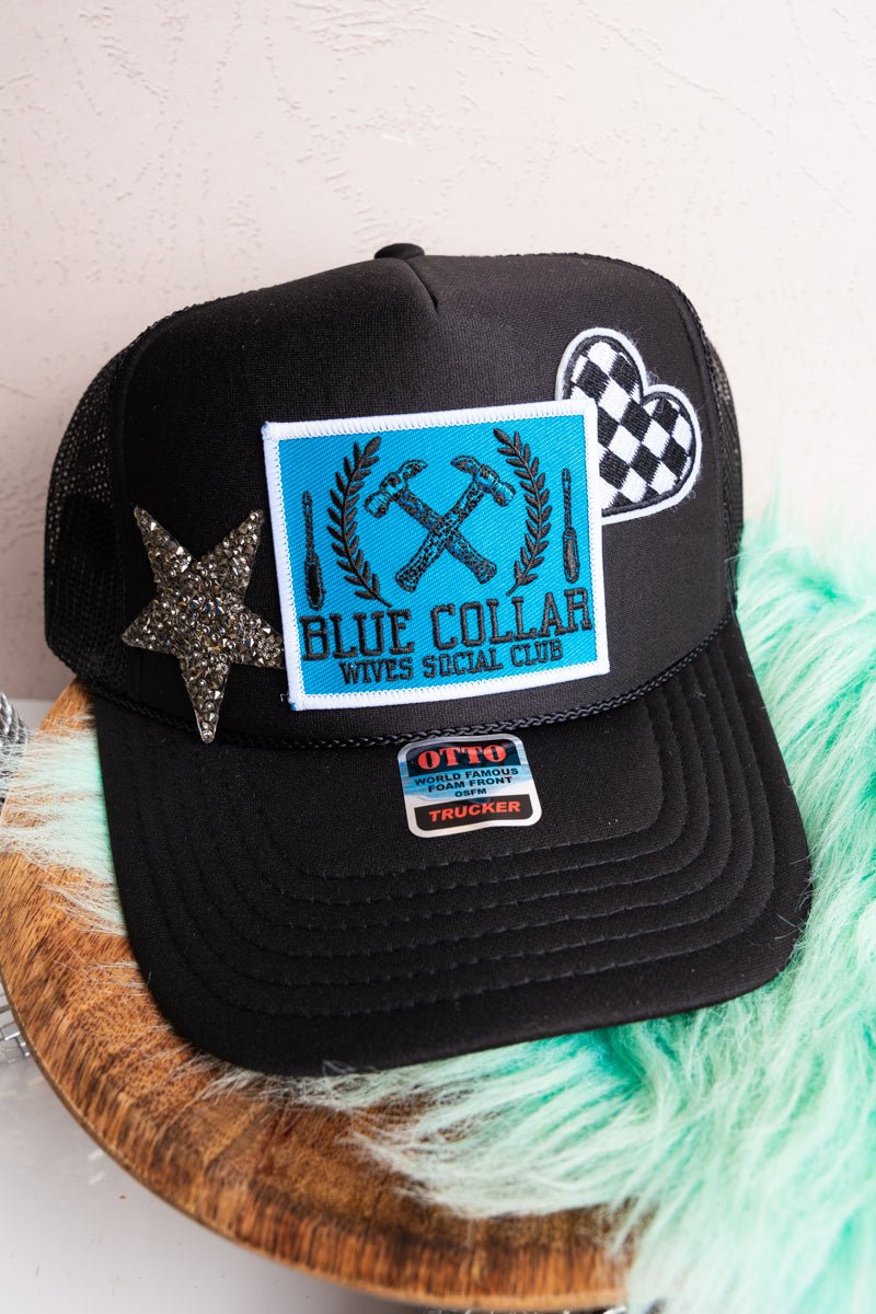 Blue Collar Wives Social Club Otto Black Trucker Hat - Wholesale Accessory Market